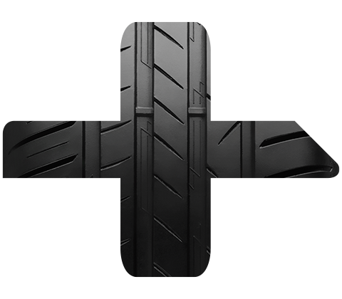 Close up view of the Ultrac+ tyre